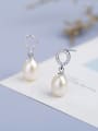 thumb Fashion Water Drop Freshwater Pearl Tiny Hollow Round Stud Earrings 1