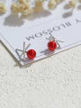 thumb Fashion Tiny Red Bead Stud Earrings 2