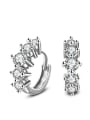 thumb White Gold Plated Fashionable Shining Clip Earrings 0