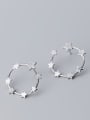 thumb 925 Sterling Silver With Silver Plated Simplistic Star Stud Earrings 1