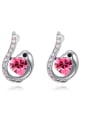 thumb Fashion Heart austrian Crystals Swan Alloy Stud Earrings 3