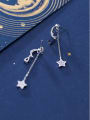 thumb 925 Sterling Silver With Cubic Zirconia Personality Star Moon Drop Earrings 1