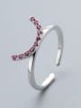 thumb Delicate Geometric Zircon Silver Ring 1