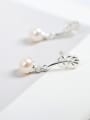 thumb Fashion Leaf Shaped Freshwater Pearl Earrings 1