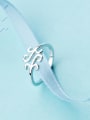 thumb Adjustable Flower Branch Shaped S925 Silver Ring 0