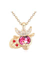 thumb Fashion Zodiac Ox Pendant austrian Crystals Alloy Necklace 0