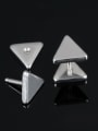 thumb Simple Tiny Triangle Smooth Titanium Stud Earrings 2