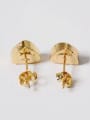 thumb Tiny Triangle Natural Crystal Gold Plated Stud Earrings 1