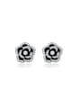 thumb Exquisite Black Rosary Shaped Austria Crystal Stud Earrings 0