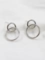 thumb Simple Double Ring Silver Stud Earrings 0