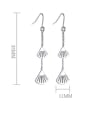 thumb 925 Sterling Silver With Long fringe fan Fashion Irregular Drop Earrings 3