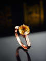 thumb Rose Gold Plated Citrine Zircon Engagement Ring 0