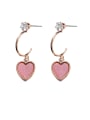 thumb Alloy With Rose Gold Plated Cute Heart Stud Earrings 2