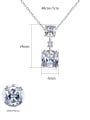 thumb 925 Sterling Silver With Cubic Zirconia Simplistic Square Necklaces 4