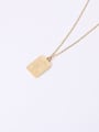 thumb Titanium With Gold Plated Personality Square Rose Necklaces 2