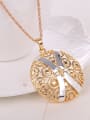 thumb Alloy Imitation-gold Plated Fashion Hollow Round Two Pieces Jewelry Set 1