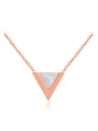 thumb Simple Triangle Pendant Rose Gold Plated Necklace 0