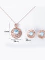 thumb Alloy Rose Gold Plated Vintage style Artificial Stone Hollow Two Pieces Jewelry Set 3