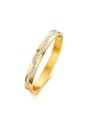 thumb Fashion Gold Plated Wave Shaped Rhinestone Bangle 0