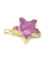 thumb Simple Pink Natural Crystal Star Gold Plated Pendant 1