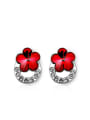 thumb Fashion Flowery Austria Crystal Rhinestones Stud Earrings 2
