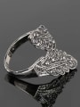 thumb Personalized Retro style Leaves Grey Rhinestones Alloy Ring 3