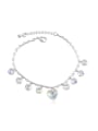 thumb Simple Round Heart austrian Crystals Alloy Anklet 0