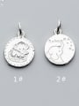 thumb 925 Sterling Silver With Silver Plated Cartoon elephant Round Charms 1