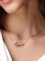 thumb Copper Alloy 18K Gold Plated Fashion Monogrammed Zircon Necklace 1