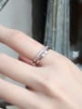 thumb Fashion Two-band Little Bowknot Cubic Zirconias Silver Ring 1