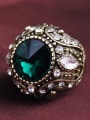 thumb Retro Noble style Resin stone White Crystals Alloy Ring 2