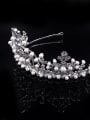 thumb Luxury Crown-shape Artificial Pearls Party Wedding Hair Accessories 1
