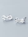 thumb 925 Sterling Silver With Silver Plated Trendy Bowknot Stud Earrings 1