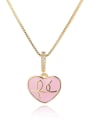 thumb Copper With  Enamel Cute Heart Locket Necklace 0