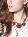 thumb Retro Bohemia Colorful Natural Flower Shaped Necklace 1