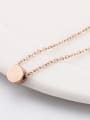 thumb 18K Rose Gold Titanium Stainless Steel Round-shaped Necklace 2