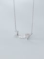 thumb 925 Sterling Silver With Platinum Plated Simplistic Fish Necklaces 2