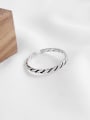 thumb 925 Sterling Silver With Platinum Plated Personality Twisted Free Size Rings 0