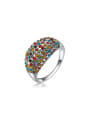 thumb Colorful Platinum Plated Austria Crystal Ring 0