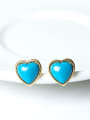thumb Turquoise Anti Allergy Silver stud Earring 1