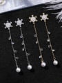 thumb Alloy With  Cubic Zirconia Simplistic snowflake Drop Earrings 0