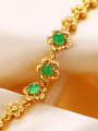 thumb Copper Alloy 24K Gold Plated Fashion Classical Flower Gemstone Bracelet 1