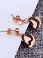 thumb Fashion Rhinestones Heart-shaped Titanium Earrings 2