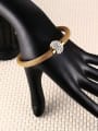 thumb Exquisite Net Shaped Gold Plated Rhinestones Bangle 1