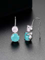 thumb Main stone powder and green zircon fashion simple color Earring 0