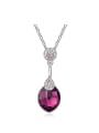 thumb Simple Oval austrian Crystals Alloy Necklace 0