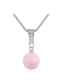 thumb Simple Imitation Pearl-accented Crystals Pendant Alloy Necklace 0