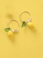thumb Alloy With Rose Gold Plated Cute Friut Hook Earrings 1