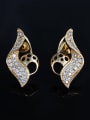 thumb Creative 18K Gold Plated Geometric Shaped Zircon Stud Earrings 0