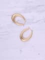 thumb Titanium With Gold Plated Punk Geometric Hoop Earrings 1